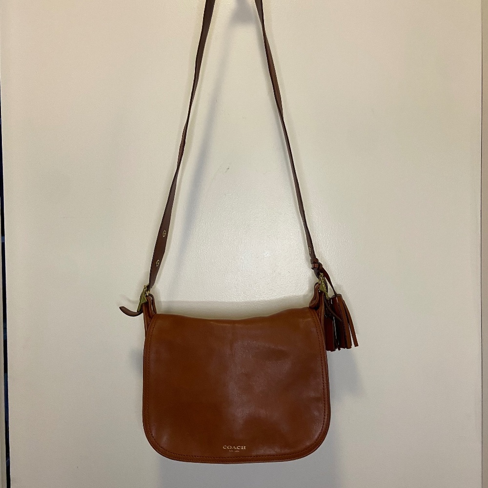 Coach brown Leather Crossbody Saddle Bag